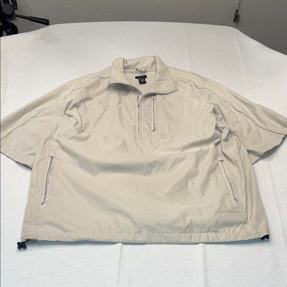 Izod Golf Light Tan Neutral Windbreaker Jacket